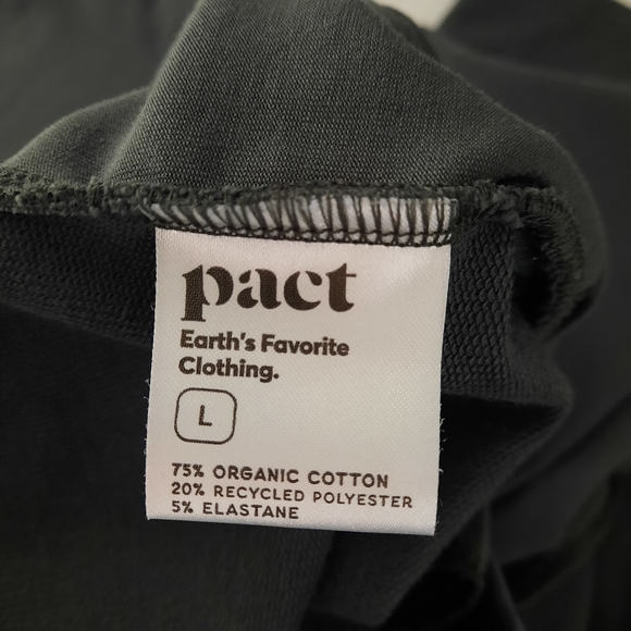 Pact Gray High Rise Paperbag Waist Wide Leg Sweatpants size Large - Picture 6 of 16